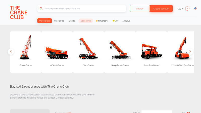 Buy, sell & rent cranes with The Crane Club | The Crane Club